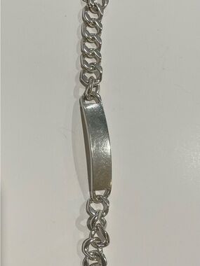 Sterling silver ID Chain Bracelet, 6 in., vintage